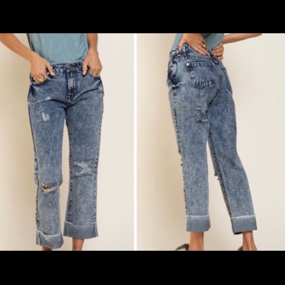 NWT! POL Ankle Cut Vintage Acid Wash Distressed Jeans - Picture 4 of 4